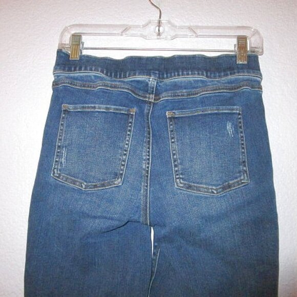 Spanx DISTRESSED Jean-ish Size M JEANS Pull On POCKETS Ankle STRETCH Fringe 1 - Picture 9 of 12